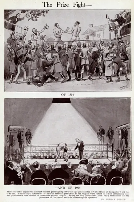 Framed Print : The Prize Fight, 1814 and 1914 Framed Print : The Prize Fight, 1814 and 1914
