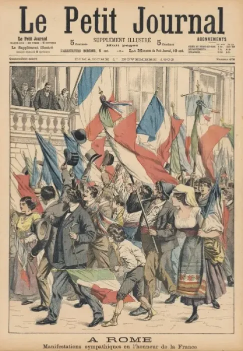 Framed Print : Pro-French Demo / Rome Framed Print : Pro-French Demo / Rome