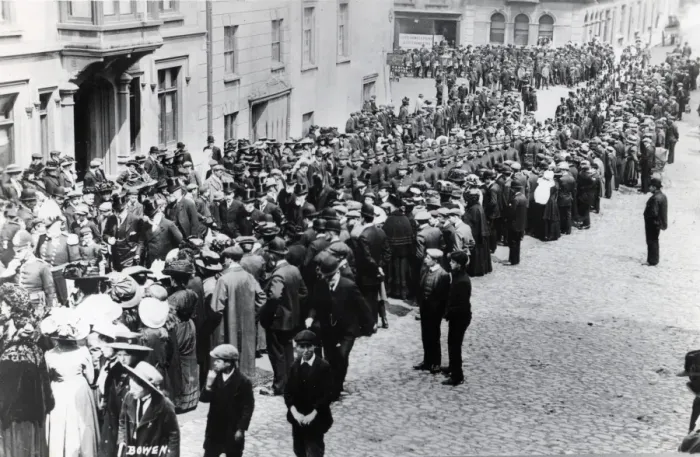 Framed Print : Procession of dignitaries, Haverfordwest, South Wales Framed Print : Procession of dignitaries, Haverfordwest, South Wales