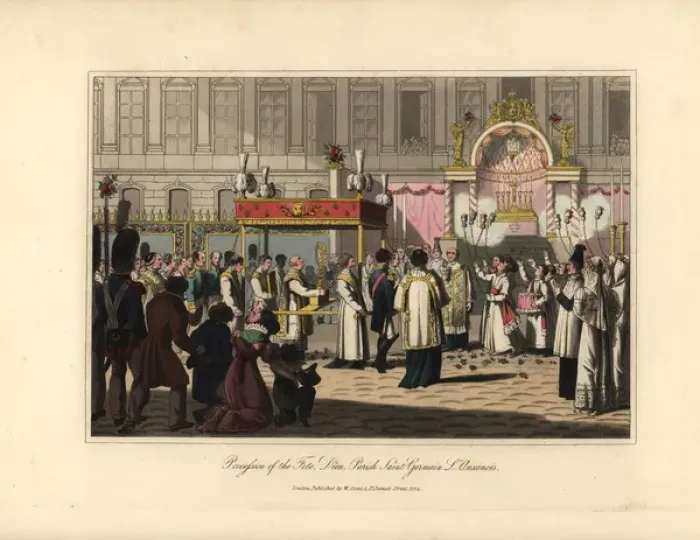Framed Print : Procession of the Fete Dieu, Parish Saint Germain l Auxenois Framed Print : Procession of the Fete Dieu, Parish Saint Germain l Auxenois