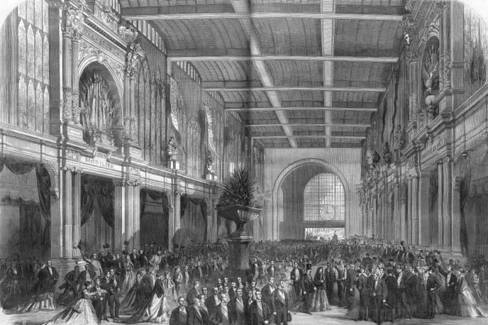 Framed Print : Procession in the grand vestibule, Exposition Universelle Framed Print : Procession in the grand vestibule, Exposition Universelle
