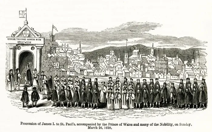 Framed Print : Procession of James I 1620 Framed Print : Procession of James I 1620