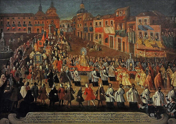 Procession of Our Lady of Grace in the Cebada Square, Madrid