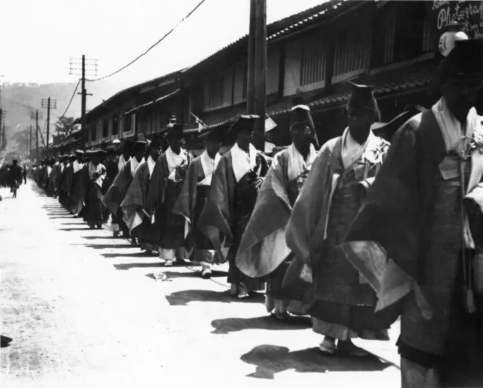 Framed Print : Procession of Lama Priests in Kyoto, Japan Framed Print : Procession of Lama Priests in Kyoto, Japan