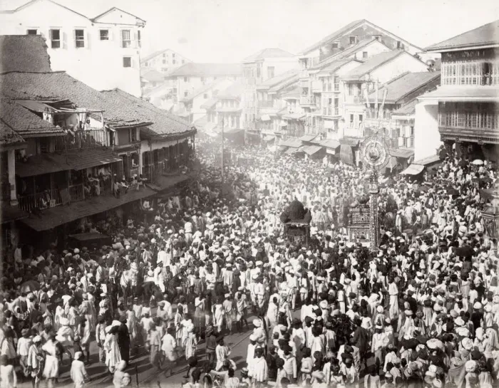 Framed Print : Procession, large crowd, Bombay, Mumbai, India Framed Print : Procession, large crowd, Bombay, Mumbai, India
