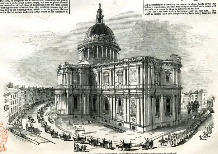 Framed Print : Procession of the parcel post round St Pauls Cathedral Framed Print : Procession of the parcel post round St Pauls Cathedral