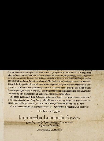 Proclamation of Queen Elizabeth I in 1572