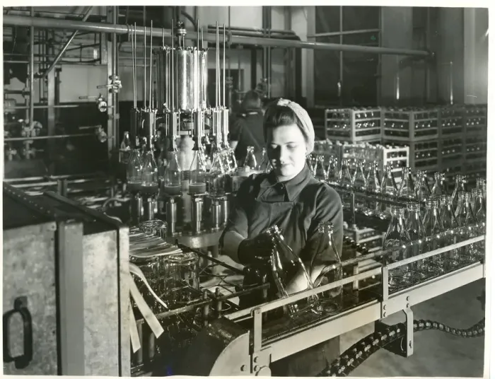 Framed Print : Production line - penicillin production Imperial Chemical Industries - 4 May 1944 Framed Print : Production line - penicillin production Imperial Chemical Industries - 4 May 1944