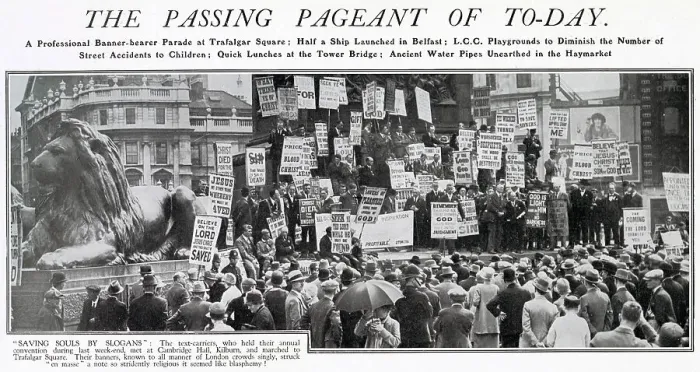 Framed Print : The Professional Banner-bearer Parade at Trafalgar Square Framed Print : The Professional Banner-bearer Parade at Trafalgar Square