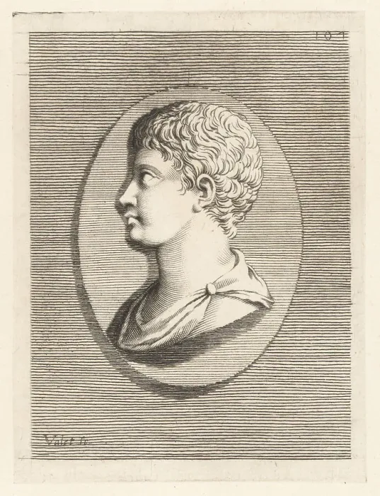 Framed Print : Profile bust of a youth with short curly hair, from an oval gem Framed Print : Profile bust of a youth with short curly hair, from an oval gem