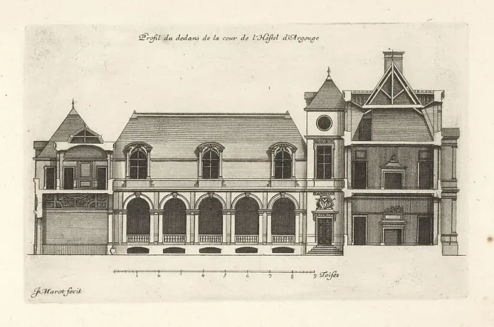 Framed Print : Profile of the courtyard in the Hotel de Carnavalet, Paris Framed Print : Profile of the courtyard in the Hotel de Carnavalet, Paris