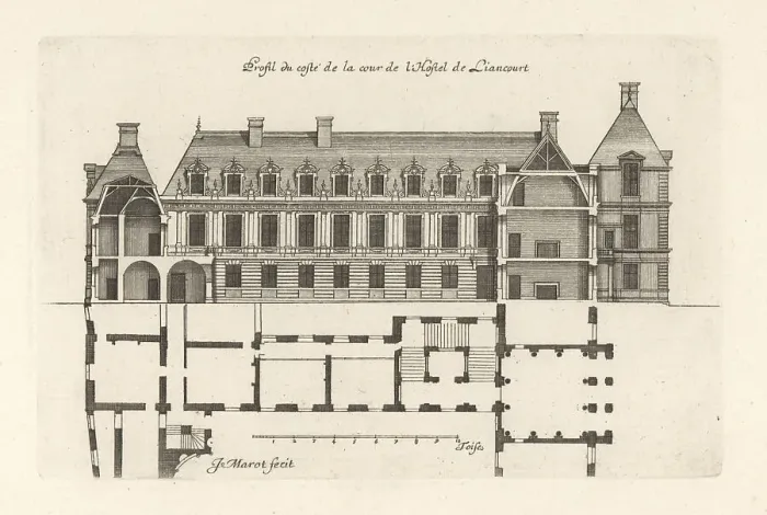 Framed Print : Profile of the courtyard side of the Hotel de Liancourt, Paris Framed Print : Profile of the courtyard side of the Hotel de Liancourt, Paris