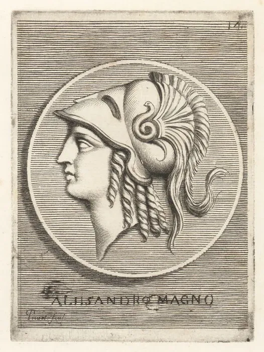 Framed Print : Profile portrait of Alexander the Great in crested Corinthian he Framed Print : Profile portrait of Alexander the Great in crested Corinthian he