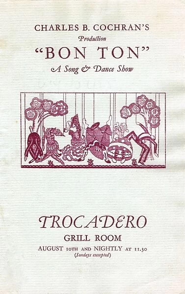 Programme for Bon Ton at the Trocadero
