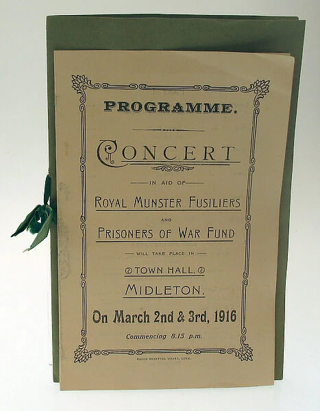 Programme for a Concert in aid of Royal Munster Fusiliers
