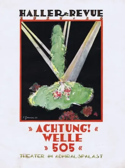 Framed Print : Programme cover for Achtung! Welle 505, Berlin, 1926 Framed Print : Programme cover for Achtung! Welle 505, Berlin, 1926