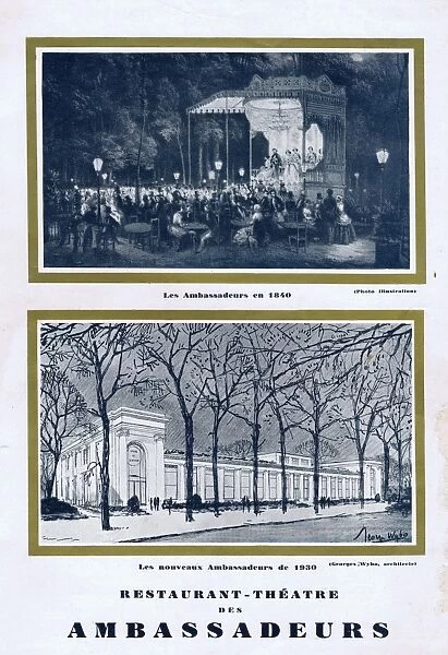 Programme cover for the Ambassadeurs restaurant, Paris, 1930