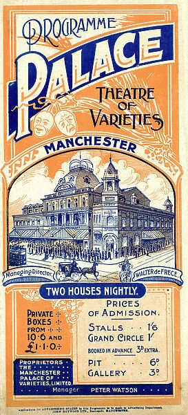Programme cover, Palace Theatre of Varieties, Manchester