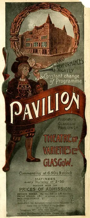 Framed Print : Programme cover, Pavilion Theatre of Varieties, Glasgow Framed Print : Programme cover, Pavilion Theatre of Varieties, Glasgow