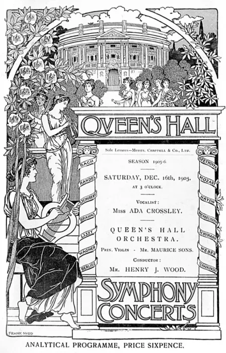 Framed Print : Programme cover, Queens Hall Symphony Concerts Framed Print : Programme cover, Queens Hall Symphony Concerts