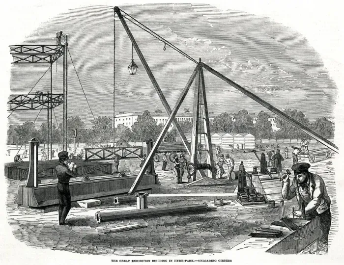 Framed Print : Progress of building for the International Exhibition 1851 Framed Print : Progress of building for the International Exhibition 1851