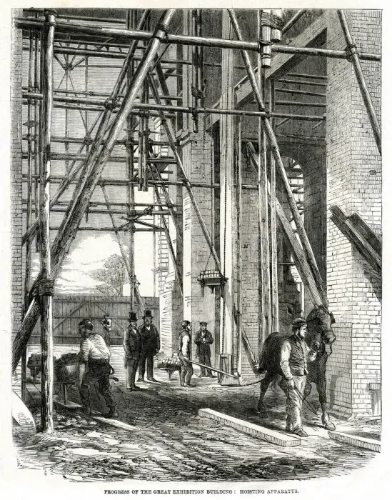 Framed Print : Progress of building for the International Exhibition 1861 Framed Print : Progress of building for the International Exhibition 1861