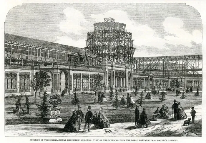 Framed Print : Progress of building for the International Exhibition 1861 Framed Print : Progress of building for the International Exhibition 1861