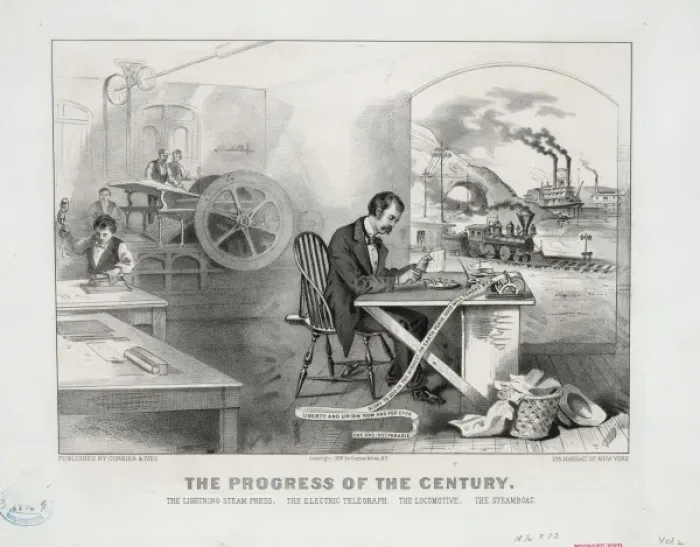 Framed Print : The progress of the century - the lightning steam press Framed Print : The progress of the century - the lightning steam press
