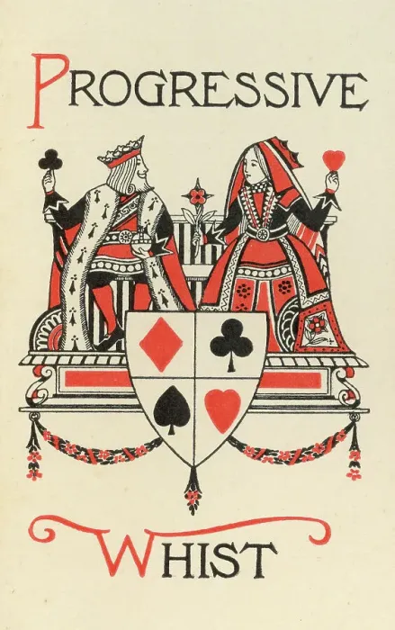 Framed Print : Progressive Whist playing cards scorecard, King and Queen Framed Print : Progressive Whist playing cards scorecard, King and Queen