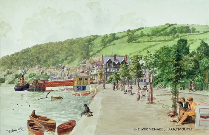 Framed Print : Promenade at Dartmouth, Devon Framed Print : Promenade at Dartmouth, Devon