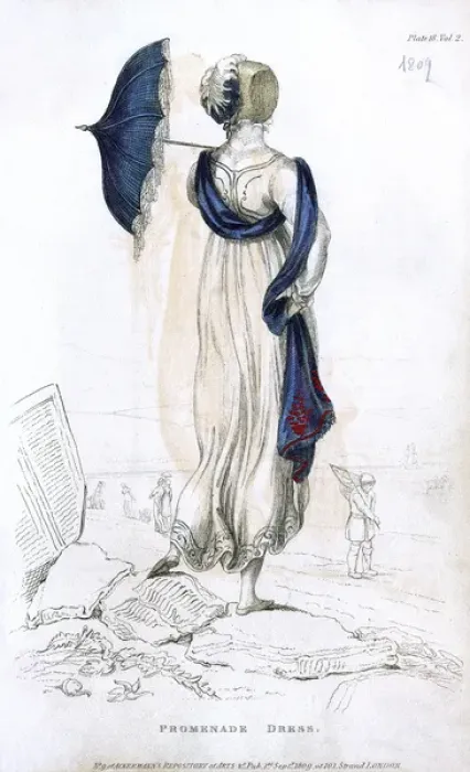 Framed Print : Promenade Dress 1809 Framed Print : Promenade Dress 1809