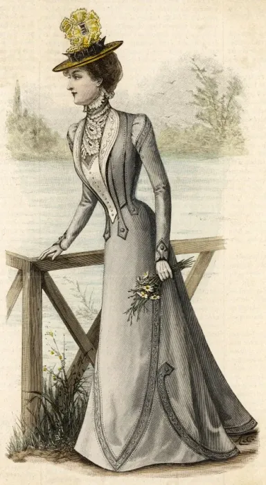 Framed Print : Promenade Dress 1899 Framed Print : Promenade Dress 1899