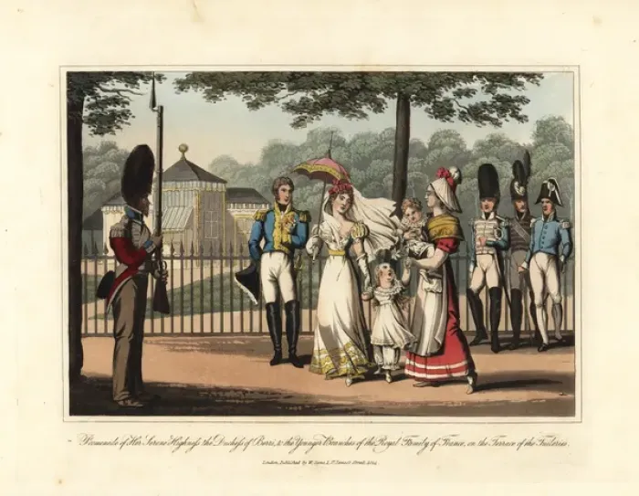 Framed Print : Promenade of the Duchess of Berri on the Terrasse de l Eau Framed Print : Promenade of the Duchess of Berri on the Terrasse de l Eau