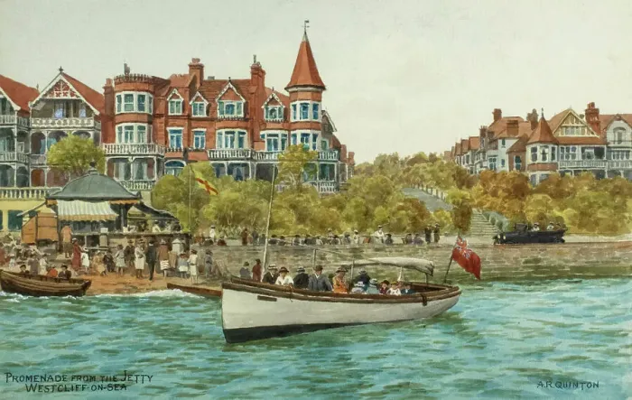 Framed Print : Promenade at Westcliff-on-Sea, Essex, viewed from the jetty