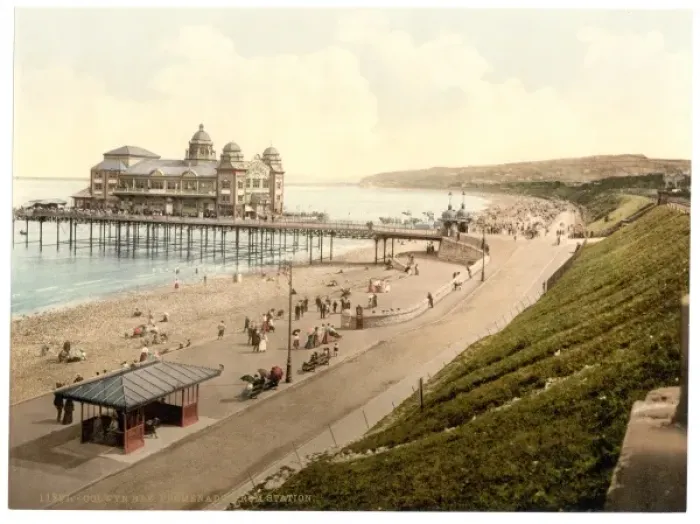 Framed Print : Prominade (i. e. promenade) from station, Colwyn Bay, Wales Framed Print : Prominade (i. e. promenade) from station, Colwyn Bay, Wales
