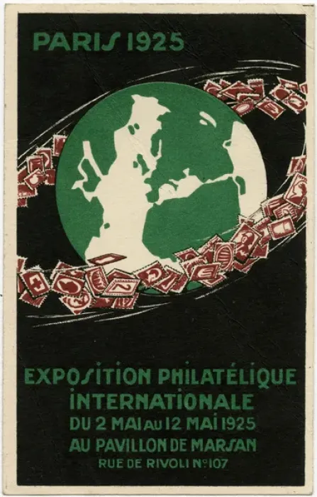 Framed Print : Promotion postcard for a Stamp Exhibition in Paris, France Framed Print : Promotion postcard for a Stamp Exhibition in Paris, France
