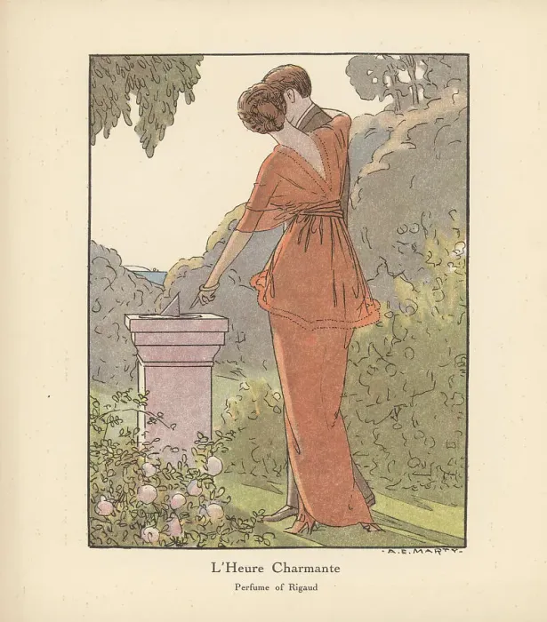 Framed Print : Promotional art for L'Heure Charmante, a Perfume of Rigaud Framed Print : Promotional art for L'Heure Charmante, a Perfume of Rigaud