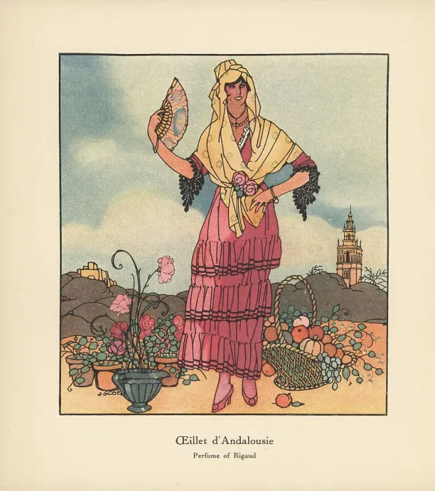 Framed Print : Promotional art for Oeillet d'Andalousie, Perfume of Rigaud Framed Print : Promotional art for Oeillet d'Andalousie, Perfume of Rigaud