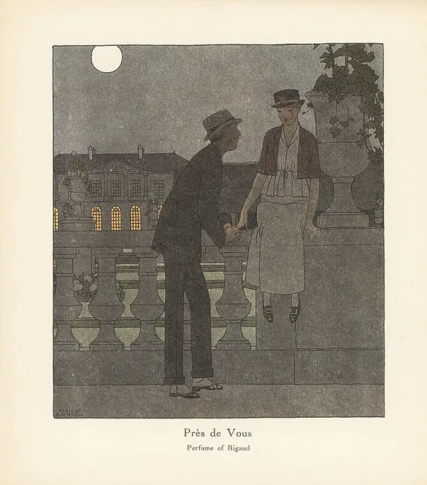 Framed Print : Promotional art for Pres de Vous, a Perfume of Rigaud Framed Print : Promotional art for Pres de Vous, a Perfume of Rigaud