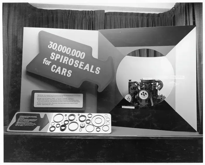 Framed Print : A promotional window display for Dunlop Spiroseals Framed Print : A promotional window display for Dunlop Spiroseals