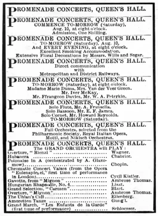 Framed Print : Proms concert programme, 1895 Framed Print : Proms concert programme, 1895