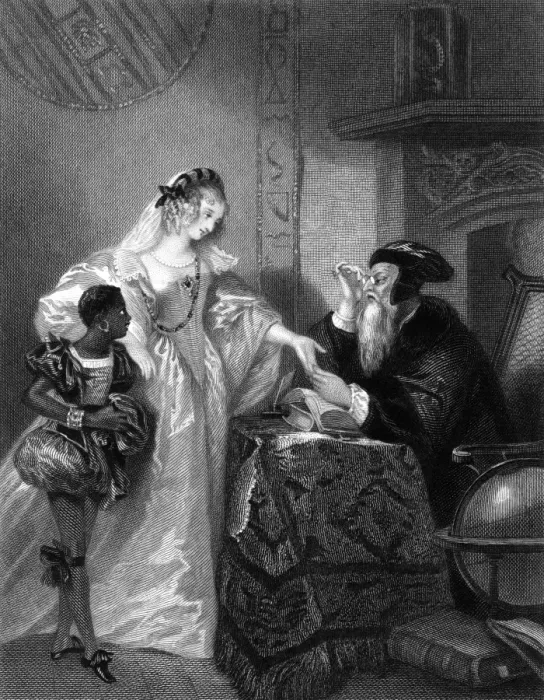 Framed Print : Prophet of St Pauls reading a womans palm Framed Print : Prophet of St Pauls reading a womans palm