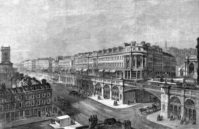 Framed Print : Proposal for a viaduct in Holborn, London, 1861 Framed Print : Proposal for a viaduct in Holborn, London, 1861