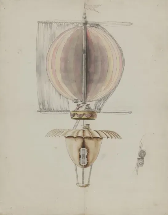 Framed Print : Proposed design for balloon utilizing sails for propulsion Framed Print : Proposed design for balloon utilizing sails for propulsion