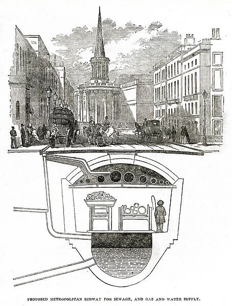 Proposed Metropolitan subway under London streets 1853