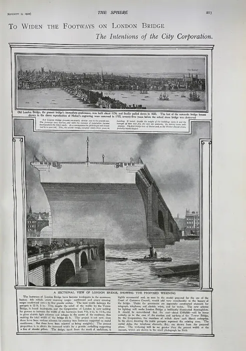 Framed Print : Proposed plans to widen London Bridge Framed Print : Proposed plans to widen London Bridge