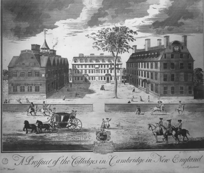 Framed Print : The prospect of the colledges (sic) in Cambridge in New Engl Framed Print : The prospect of the colledges (sic) in Cambridge in New Engl
