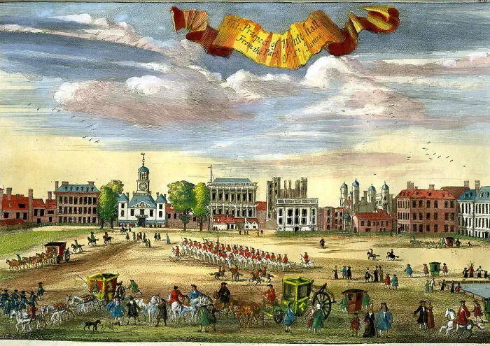 Framed Print : Prospect of Whitehall From The Park of St James ? Framed Print : Prospect of Whitehall From The Park of St James ?