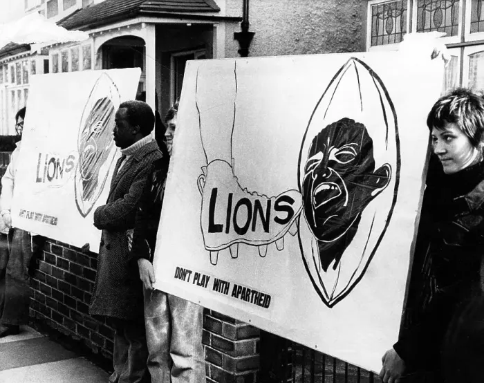 Framed Print : Protest against Lions playing South Africa Framed Print : Protest against Lions playing South Africa