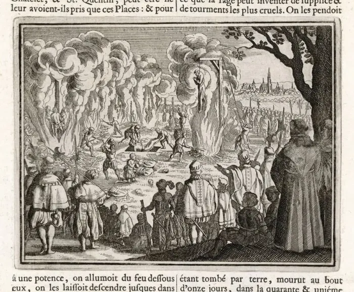 Framed Print : PROTESTANTS ROASTED Framed Print : PROTESTANTS ROASTED